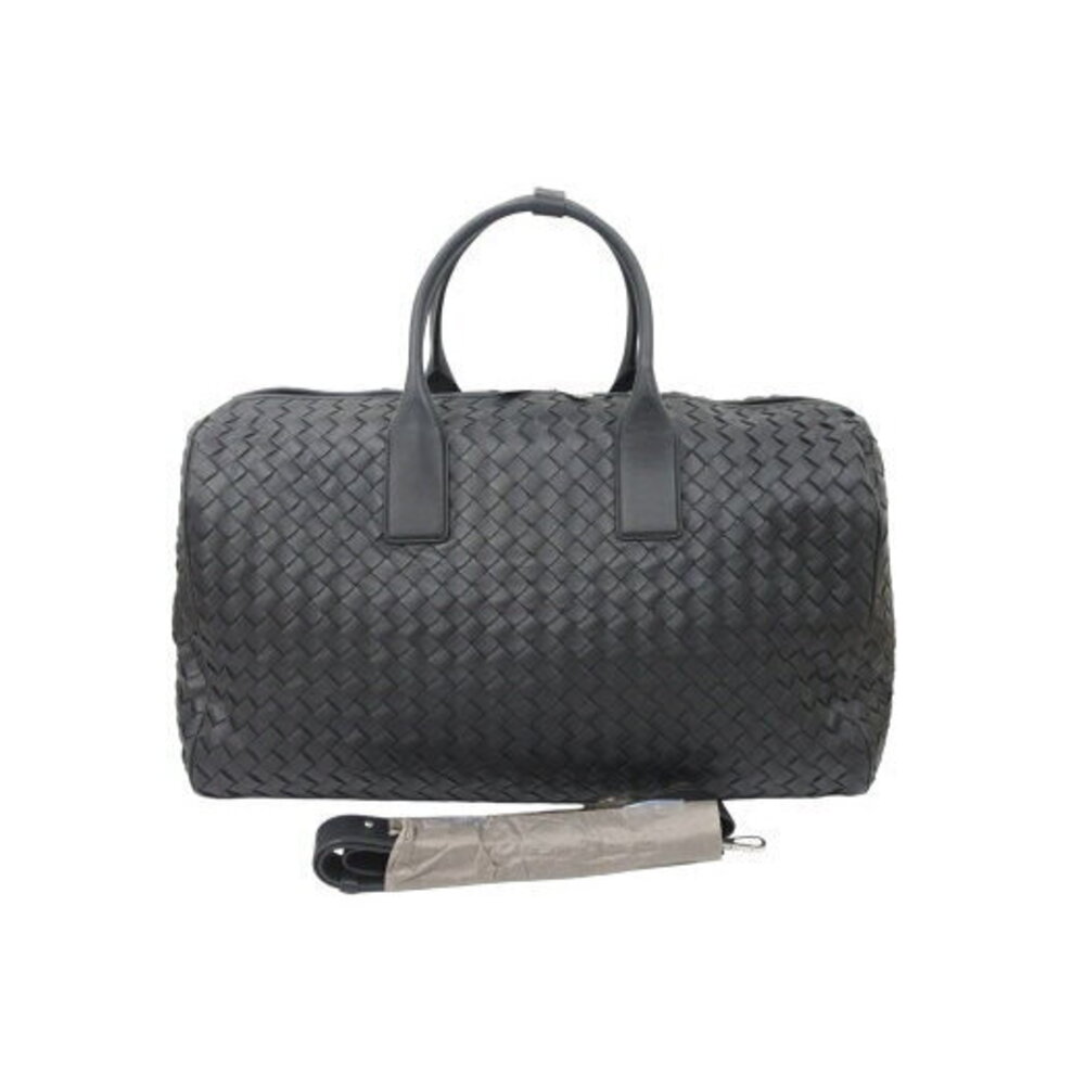BOTTEGA VENETA Boston bag silver braided lambskin shoulder strap